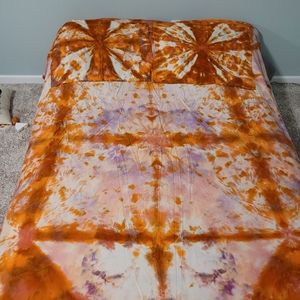 Hand dyed Queen duvet cover and 2 shams 100%cotton